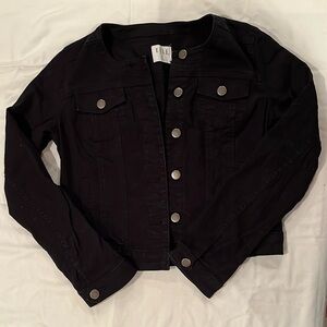 Elle Black Jean Jacket Classic Cropped Style